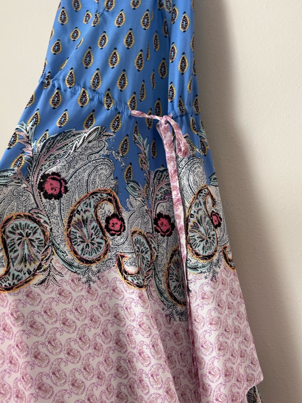 Free People Blue and Pink Paisley Halter Mini Dress - Picture 6 of 12